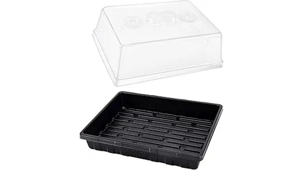 three thick plastic trays