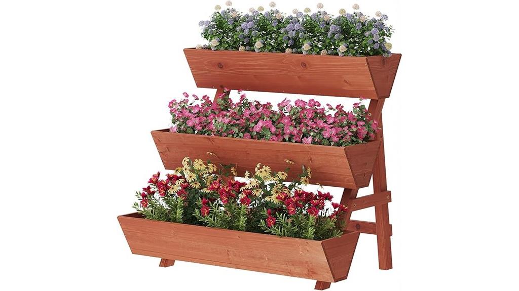 three tier vertical planter