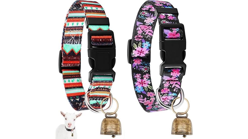 two goat collars with bells