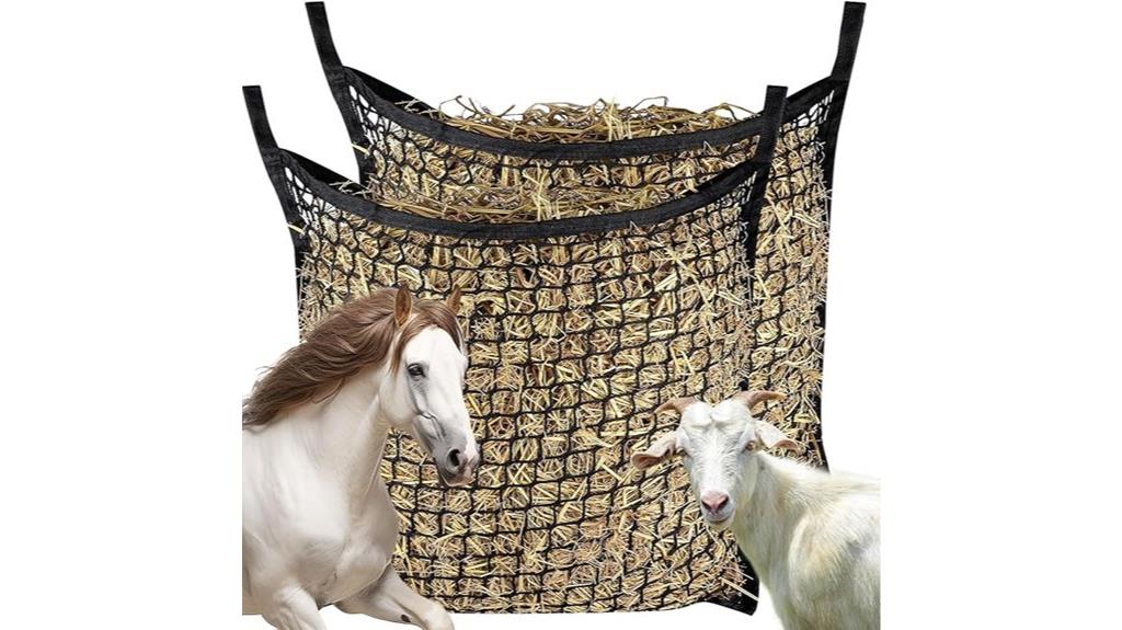two slow feed hay nets