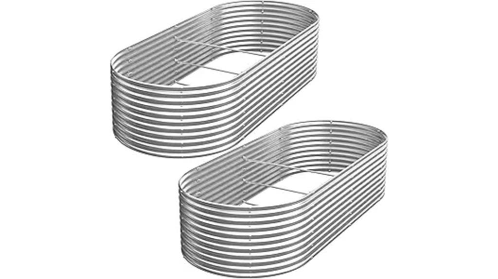 two tall galvanized garden beds