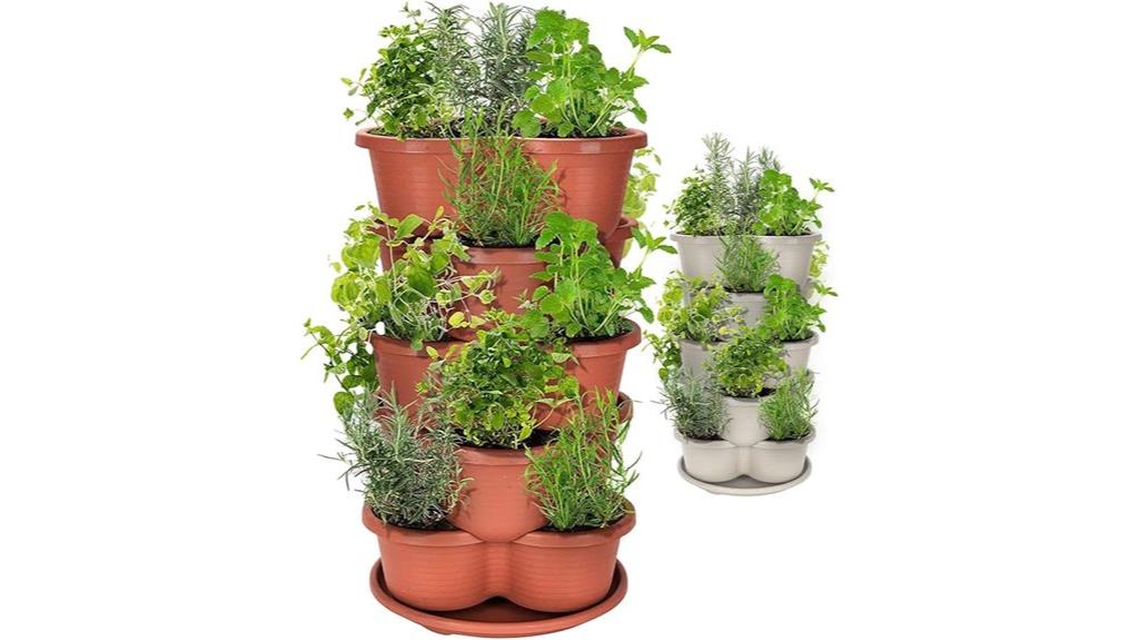 vertical terracotta planter