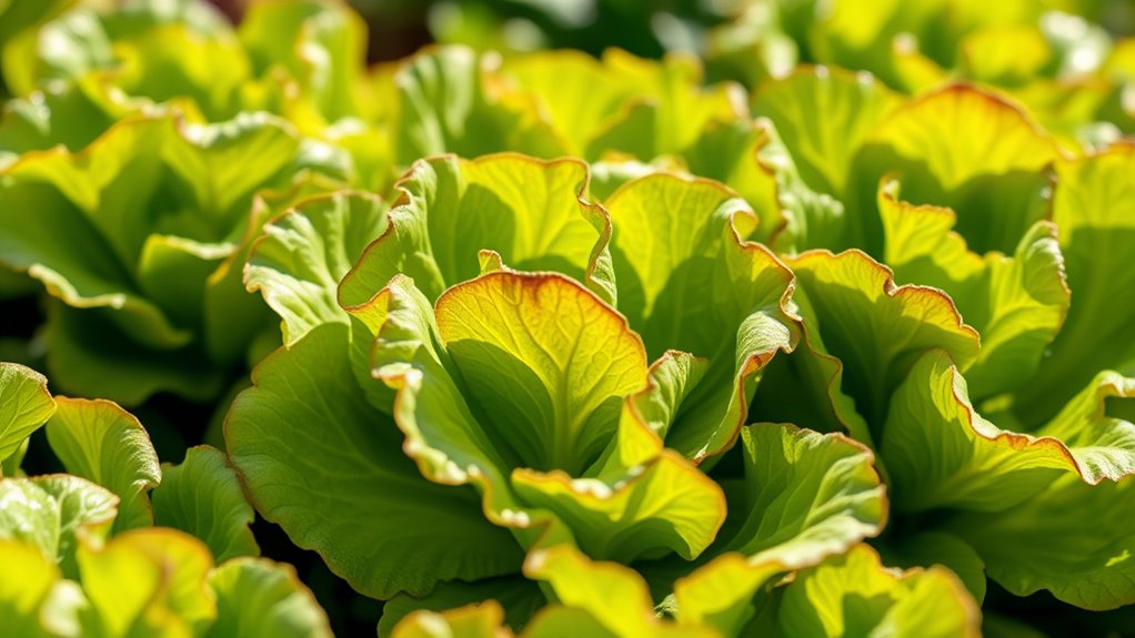 warm weather lettuce harvesting