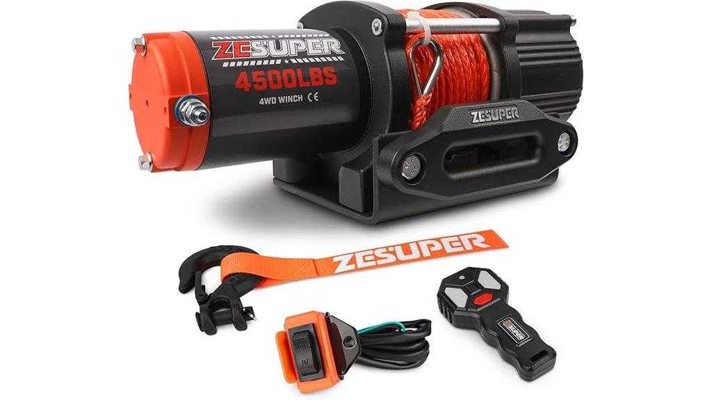 4500 lb waterproof electric winch