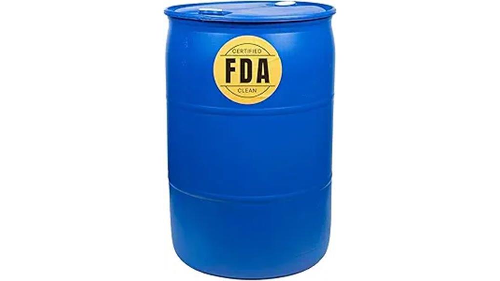 55 gallon blue plastic drum