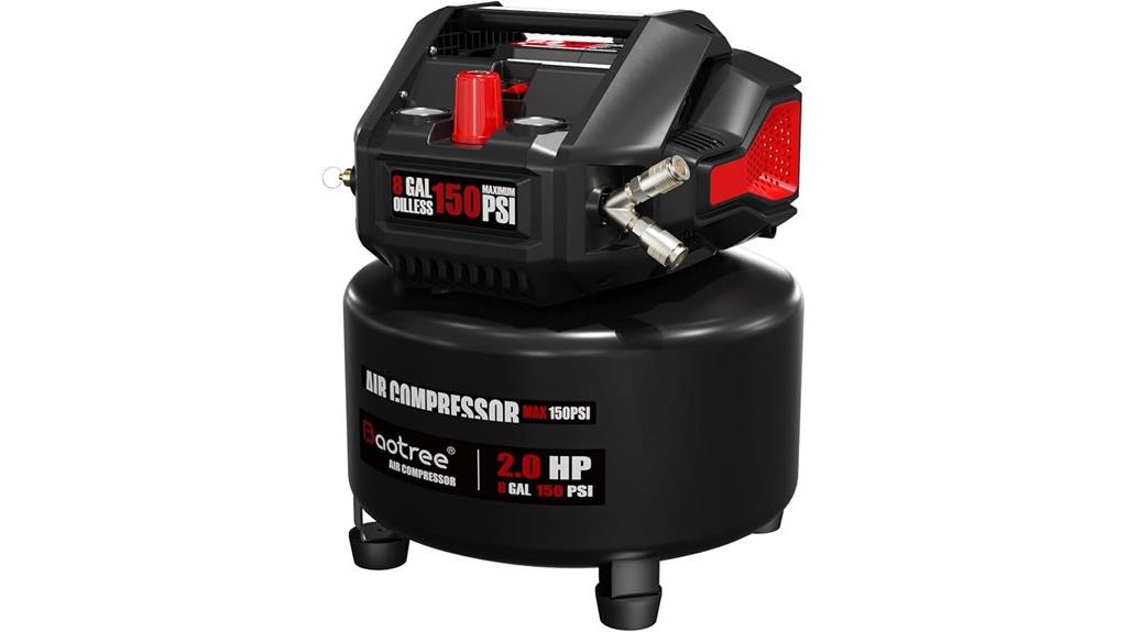 8 gallon 2hp portable compressor