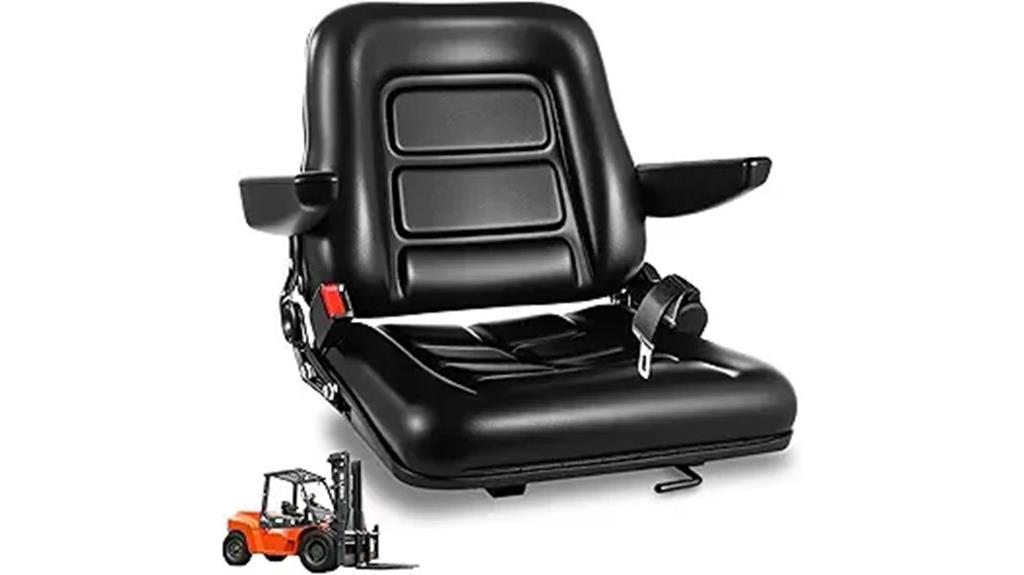 adjustable forklift seat with safety