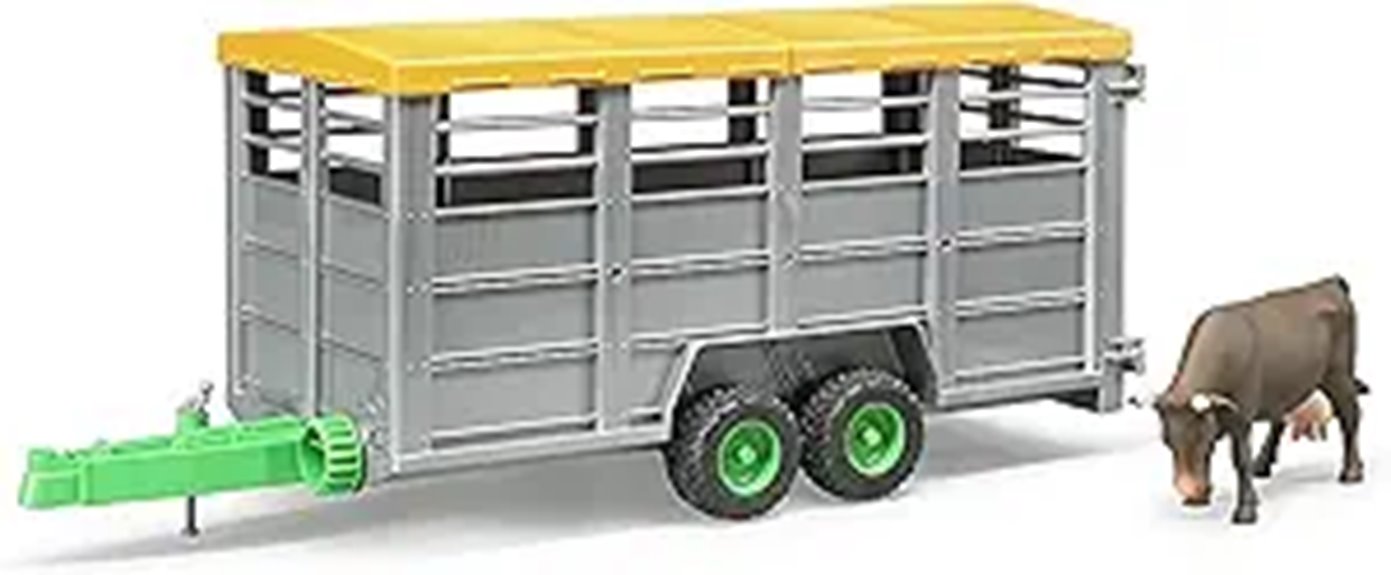 brown cow livestock trailer