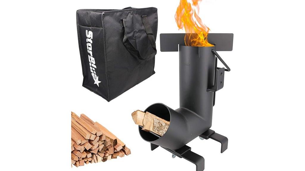 camping rocket stove with bag