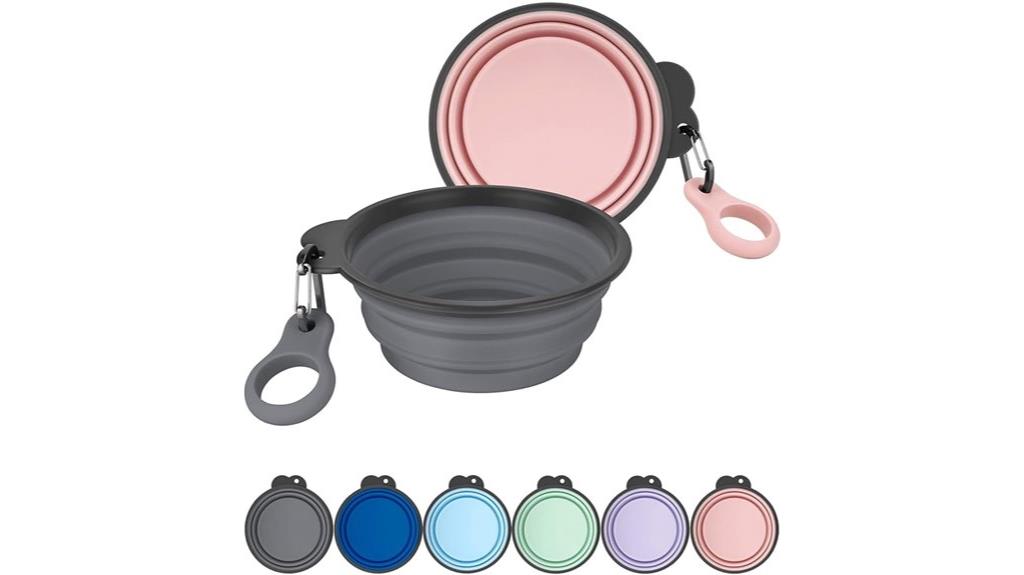 collapsible dog bowl set