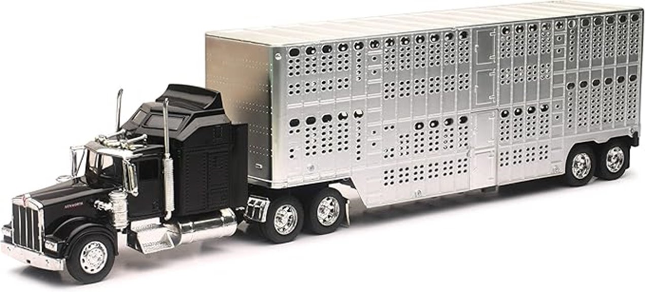 detailed kenworth livestock trailer