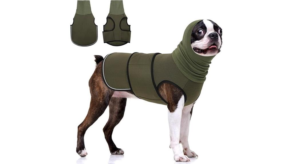 dog calming hoodie with ear wrap
