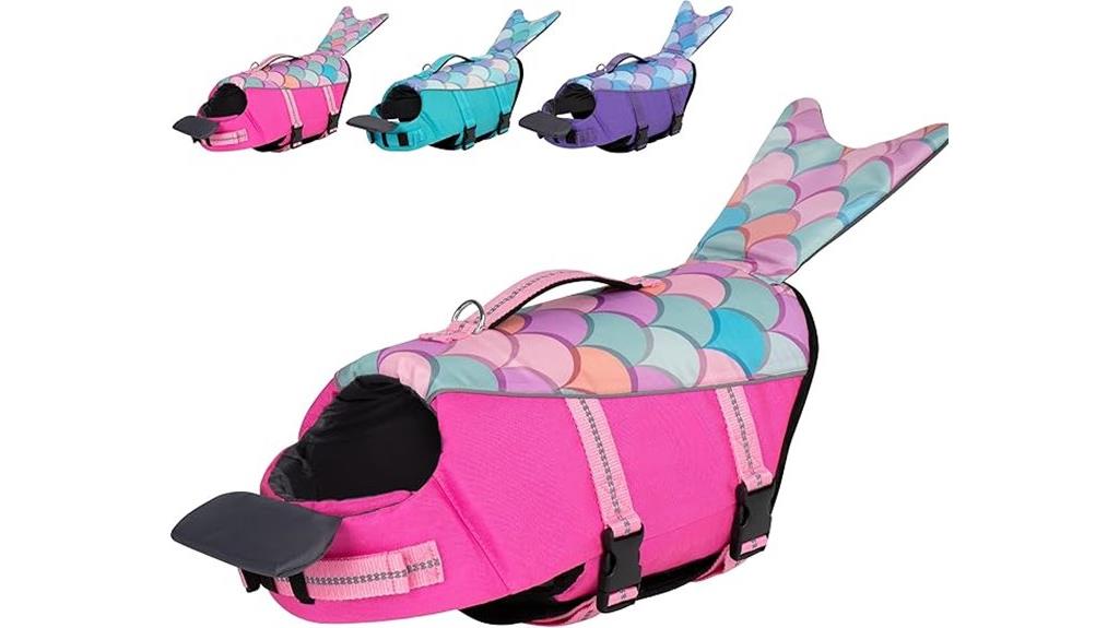dog life jacket with mermaid design
