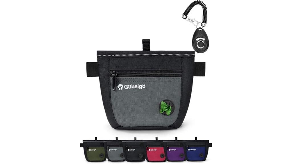 dog treat pouch and clicker