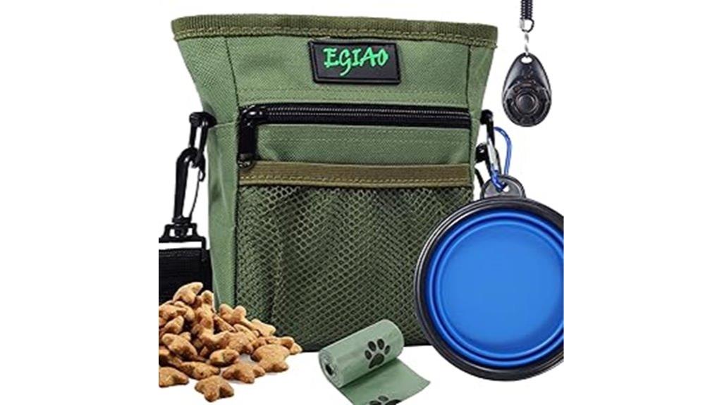 dog treat pouch with bowl