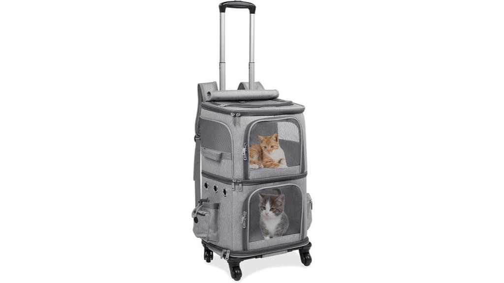 dual compartment pet backpack