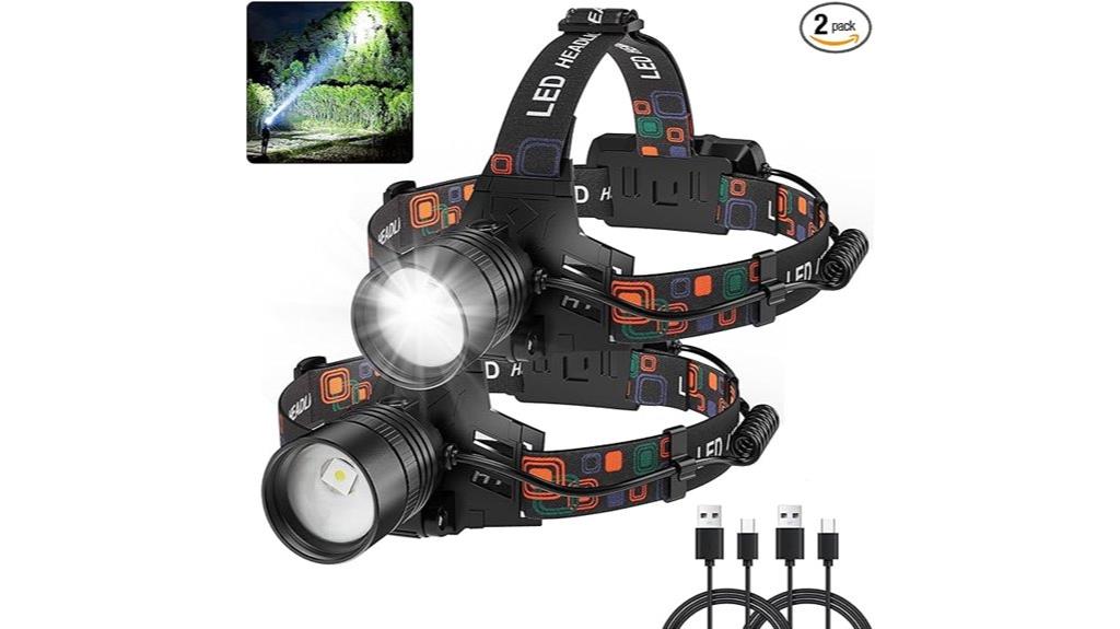 dual rechargeable headlamps bright