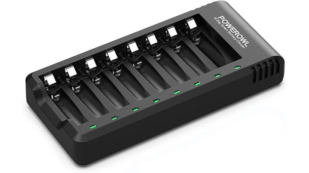 eight bay rechargeable battery charger