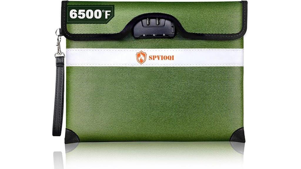 fireproof lockable document bag