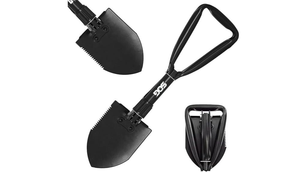 foldable survival shovel with saw