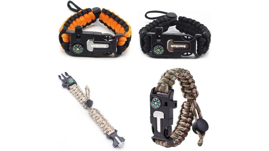 four pack paracord bracelets