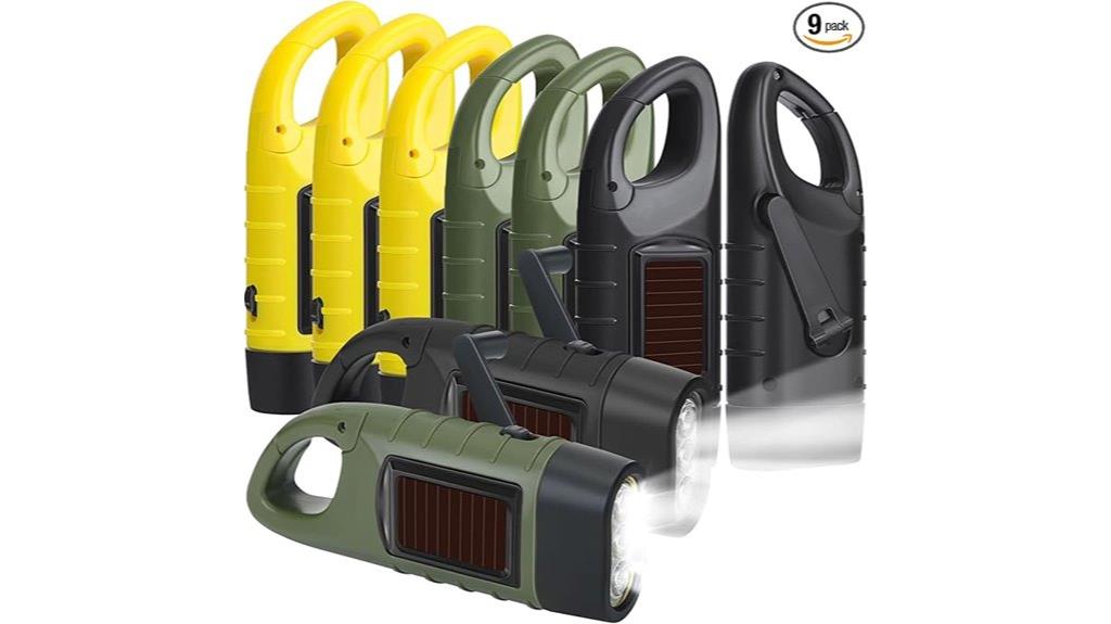 manual solar powered emergency flashlight