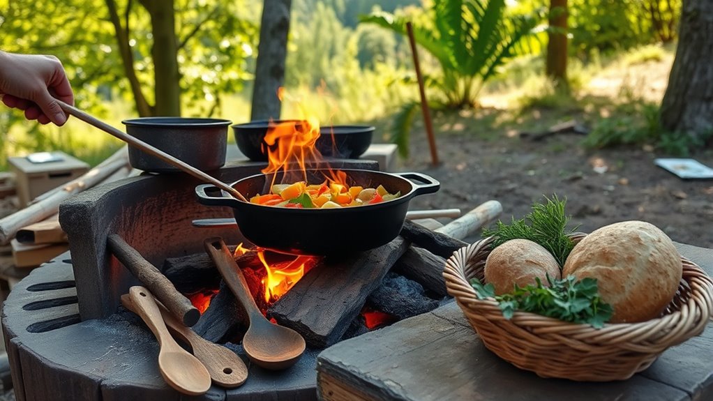 outdoor fire cooking techniques