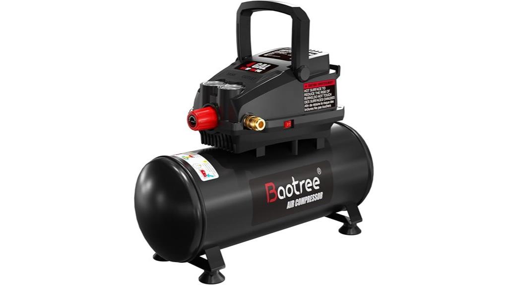 portable 4 gallon oil free compressor