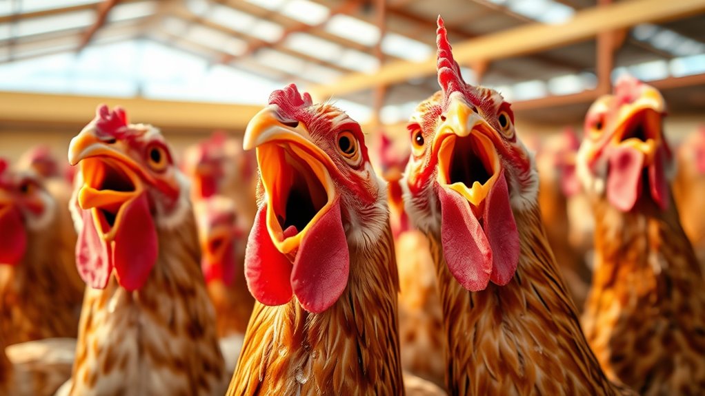 poultry heat stress signs