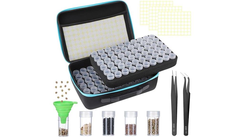 seed storage organizer with accessories