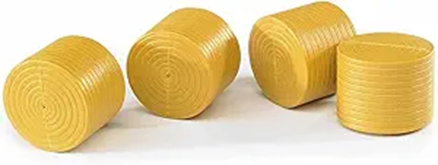 set of four hay bales