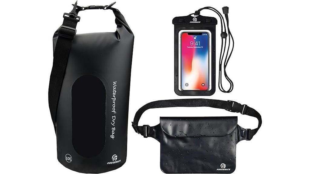 set of three waterproof dry bags