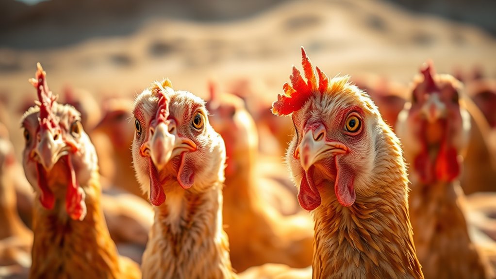 signs of dehydrated poultry