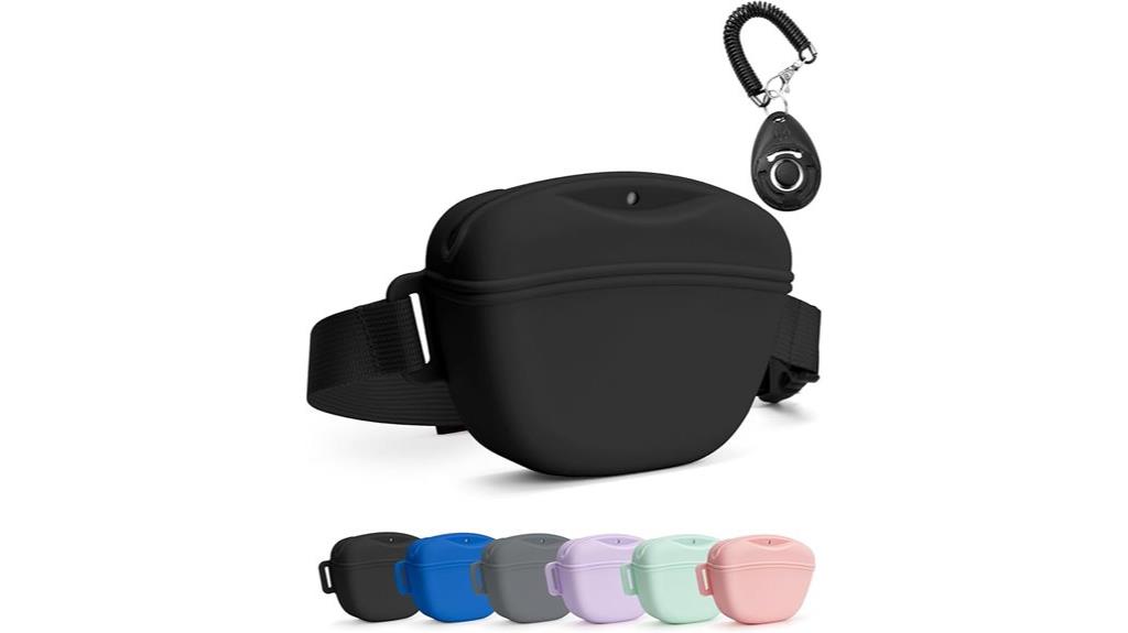 silicone treat pouch with clicker