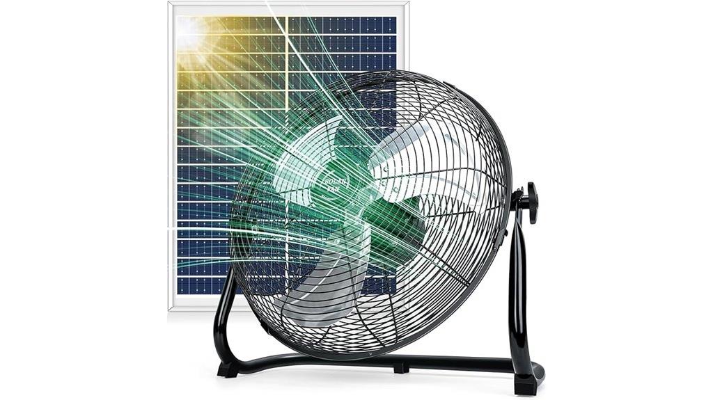 solar rechargeable floor fan