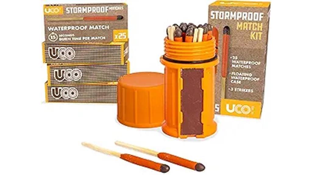 stormproof waterproof match kit