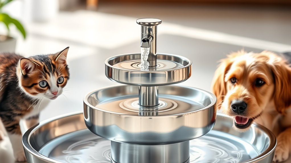 top stainless steel pet fountains