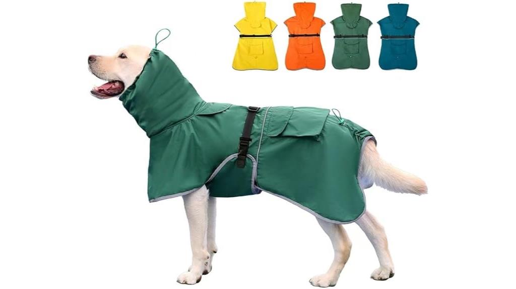 waterproof dog raincoat with adjustable hood