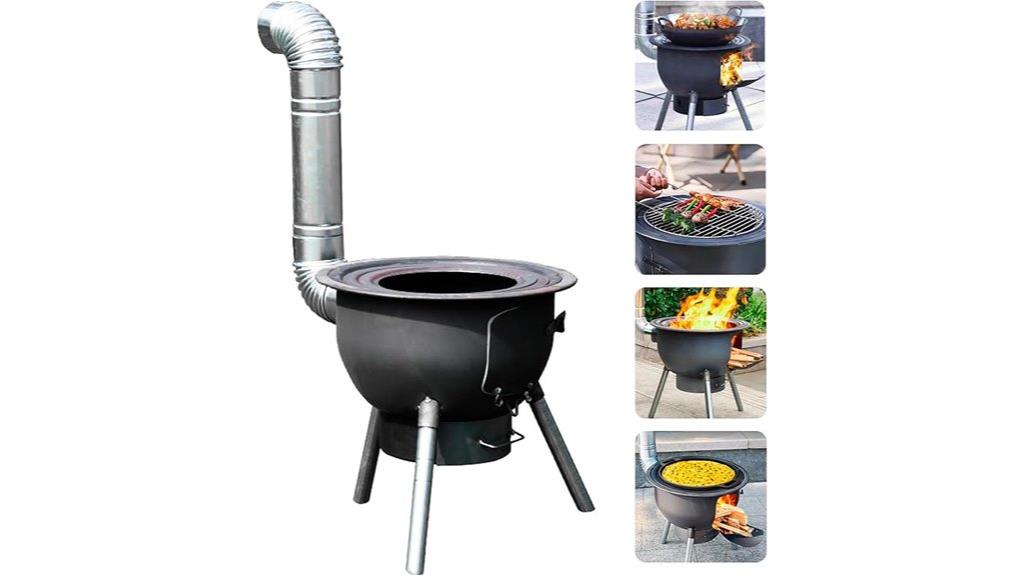 wood stove with grill