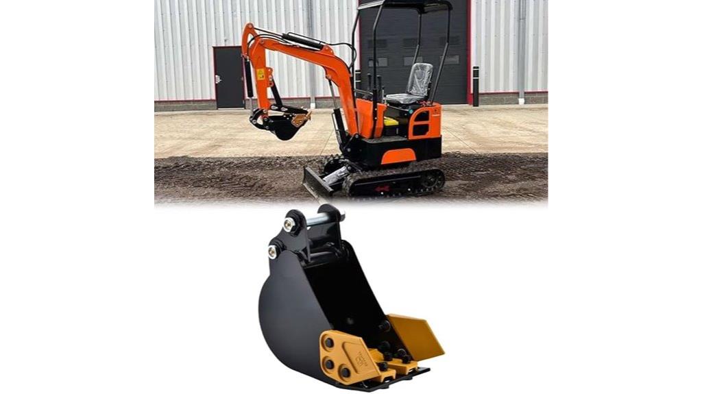 yellow narrow excavator bucket