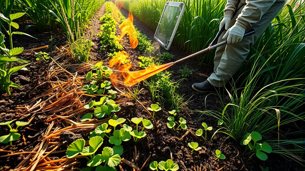 mulching flame weeding cover crops