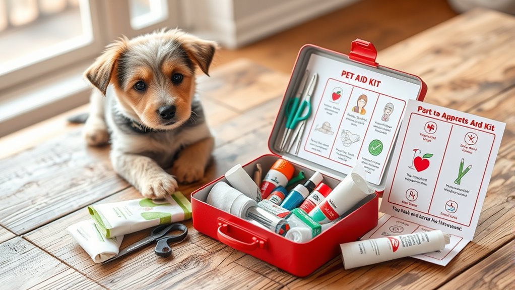 organized pet emergency supplies