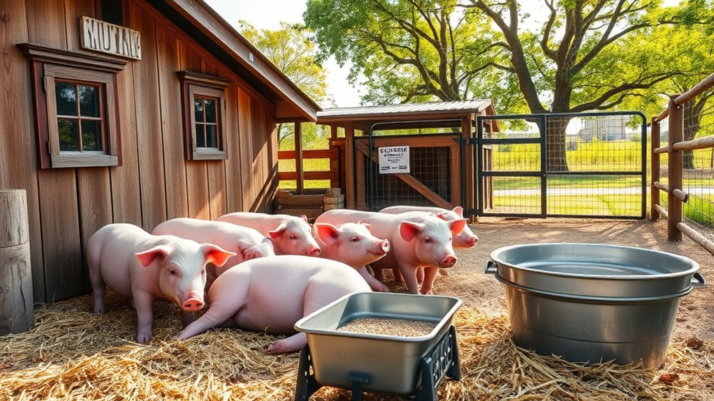 pig housing feed biosecurity