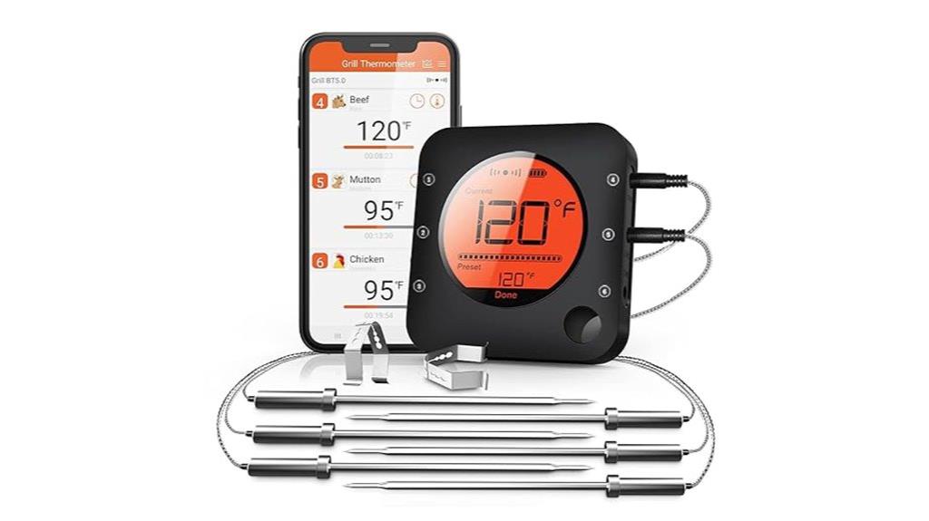 bluetooth meat thermometer with six probes
