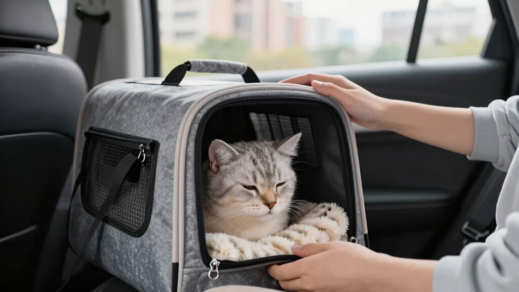 calm cats during transit