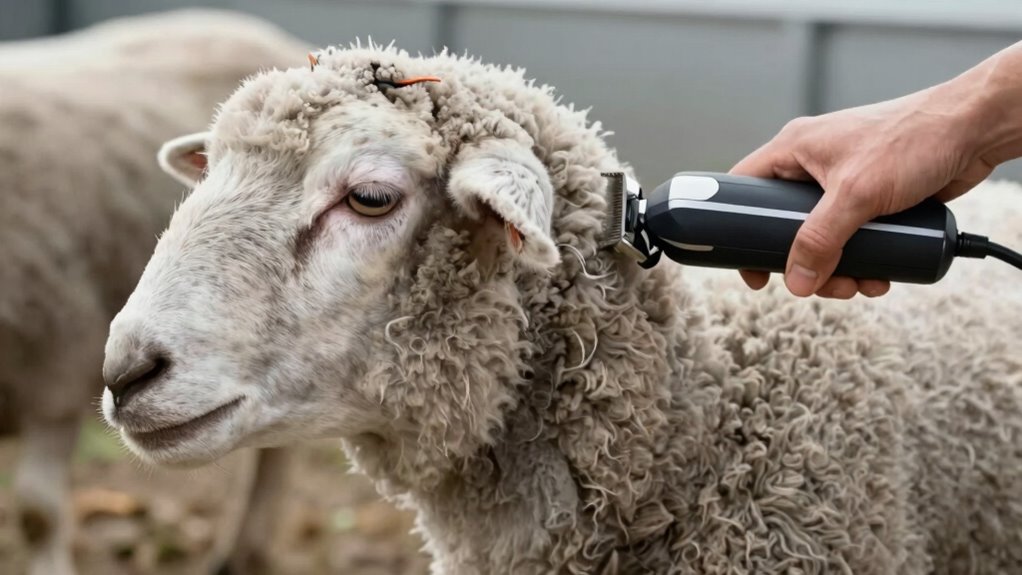 handle sheep gently calm