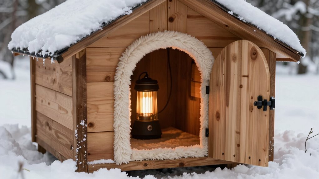 key winter dog house features