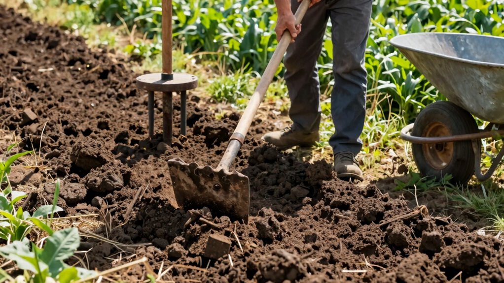 loosen soil with proper tools