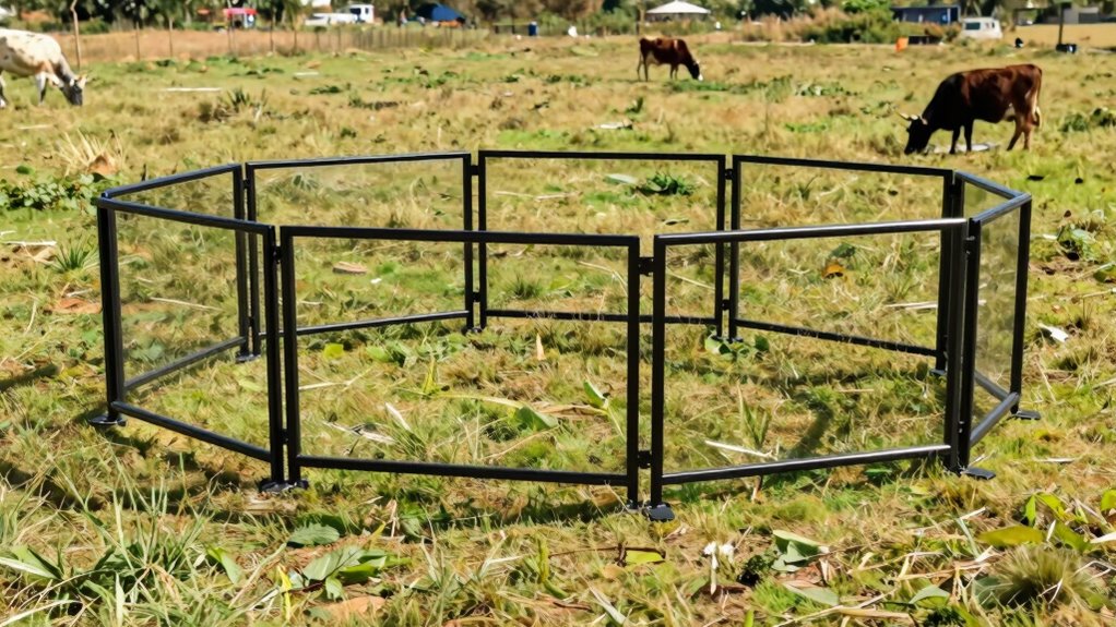 quick portable cattle enclosure setup