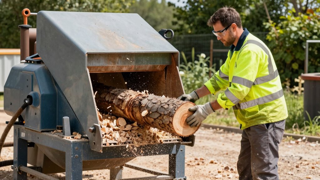 safe wood chipper operation